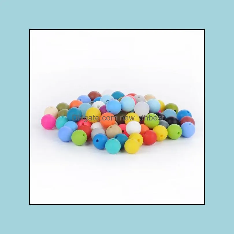Other 9Mm Sile Beads Food Grade Teething Nursing Chewing Round Loose Colorf Diy Necklace Teether Jewelry Sensory Drop Delive Dhgarden Dhiip