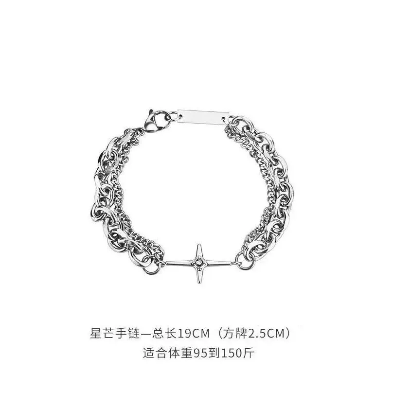 Cluster Rings Vintage Six-pointed Star Bracelet Women Girls Fashion Party Jewelry Punk Hip Hop Bangle Couple Pendant Bracelets Ring