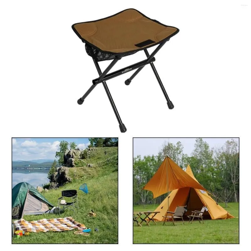 Camp Furniture Camping Folding Stool Collapsible Seat Foldable Footstool Saddle Chair For