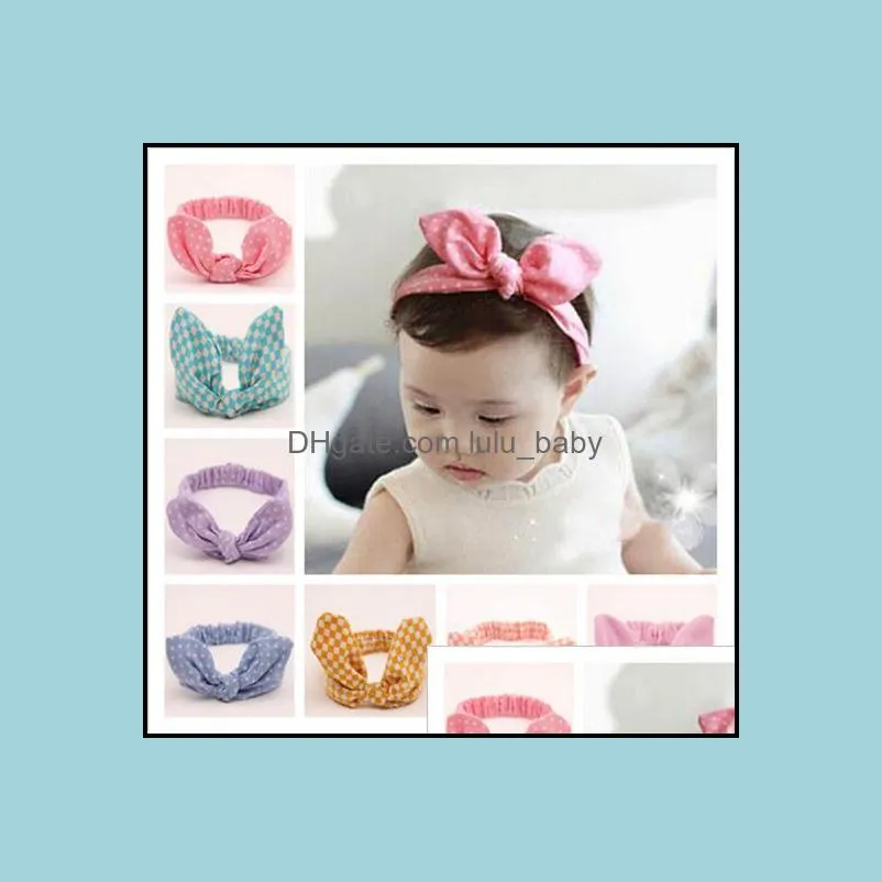 Hair Clips & Barrettes Bowknot Headbands Baby Cute Rabbit Ear Headwear Cotton Kids Bow Band Fashion Accessories 100 Pcs/Lot Dhgarden Dhaqg