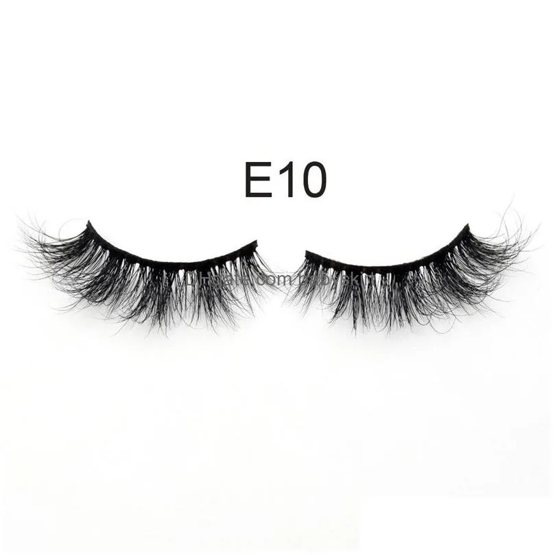 False Eyelashes Mink Lashes 3D 100% Cruelty Natural Lash Handmade Reusable Eeye Makeup E Series Drop Delivery Health Beauty Eyes Dh6Mi