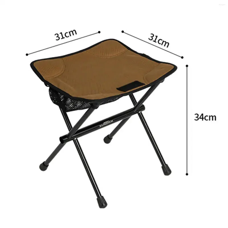 Camp Furniture Camping Folding Stool Collapsible Seat Foldable Footstool Saddle Chair For