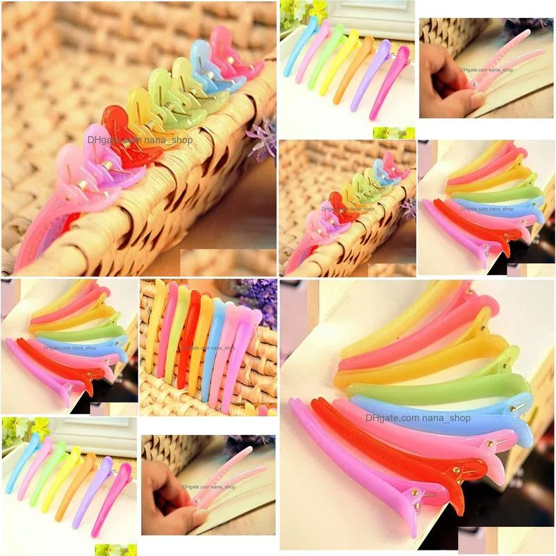 Hair Clips Whole 10Pcs Women039S Cutting Clip Mixed Color Style Hairdresser Hairpins Styling Tools Barrette Accessorie7767021 Drop Del Dhffk