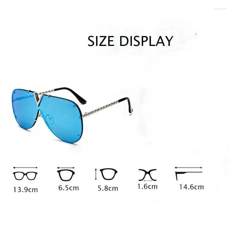 Sunglasses Brand Punk Round Women Fashion Large Frame Sun Glasses Female Metal Retro Designer Vintage V Shape Drop Delivery Accessori Dhldv