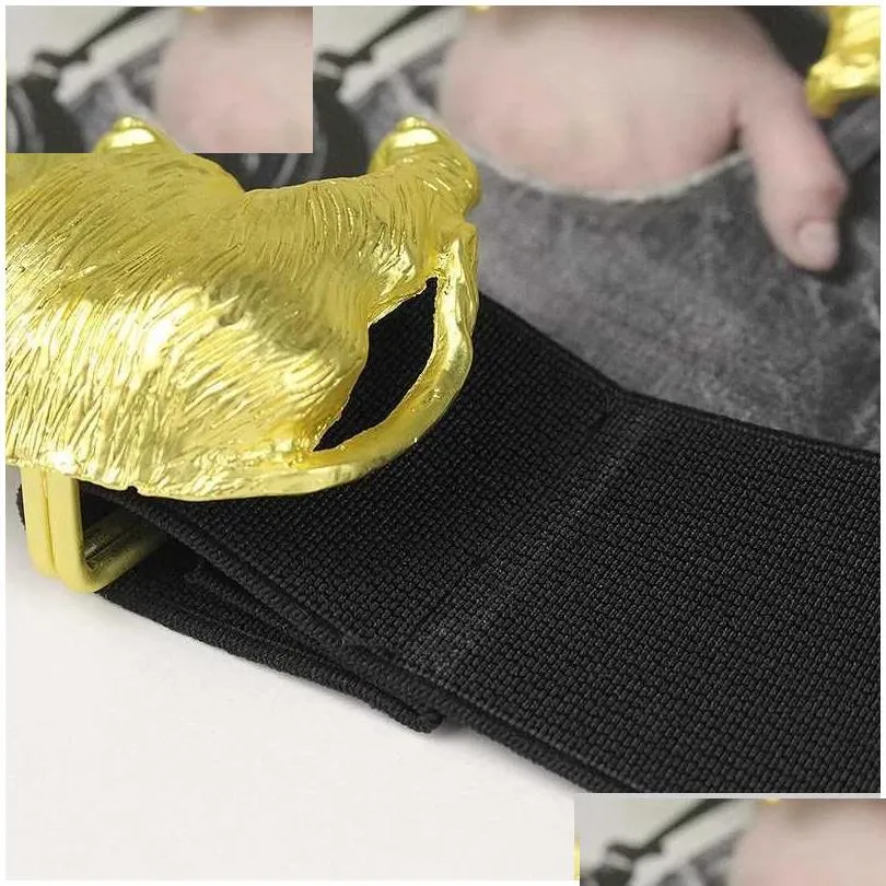 belts gold elephant buckle belt womens fashion casual luxury design coat corset girdle goth retro simple versatile elastic waistband