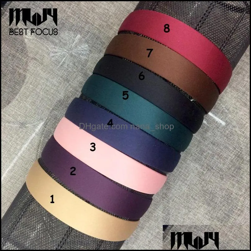 Headbands 8 Colors Wide Plastic Headband Hair Band Accessory Wholesale Satin Headwear Clasp Accessories 6Pcs/Lot Drop Delivery Jewelr Dh5Ta