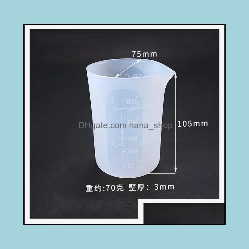 Testers & Measurements 250Ml Sile Measuring Cup Mtiple Times Use For Resin Cast Epoxy Mixing Uv Mold Craft Tool Semi Drop Delivery Jew Dhdpc