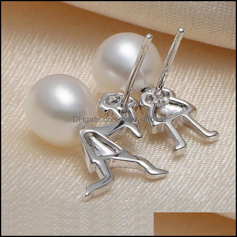 Jewelry Settings 925 Sier Pearl Earrings Setting Zircon Earring Eardr Mounting Earings Blank Diy Wedding Gift For Drop Deliv Dhgarden Dhipv