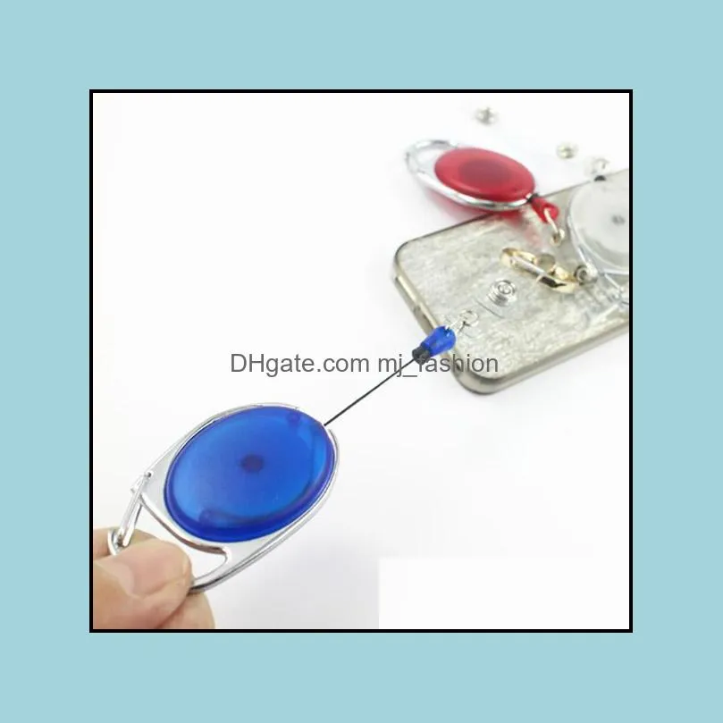 Key Rings New Mini Practical Badge Spreader Retractable Reel Strap Belt Clip Chain Lobster Clasp Ring Clear Color Wholesale Dhgarden Dh5Rm