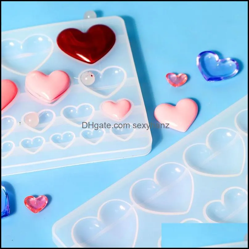 Molds Sile Resin 25 Cavity Different Size Mini Heart Epoxy Mods For Keychain Jewelry Pendant Craft Making Drop Delivery Tools Equipmen Dhk5C