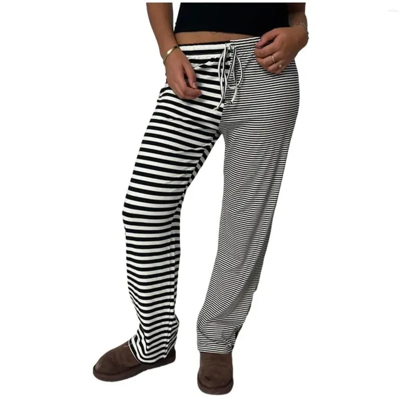 Women`s Pants 2024 Women Loose Stripe Drawstring Elastic Waist Trousers Spring Summer Casual Sweatpants Bottoms