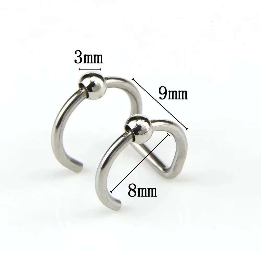 Nose Rings Studs Fashion Stainless Steel Horseshoe Fake Ring C Clip Lip Piercing Stud Hoop For Women Men Barbell Drop Delivery Je J Ot3Qq