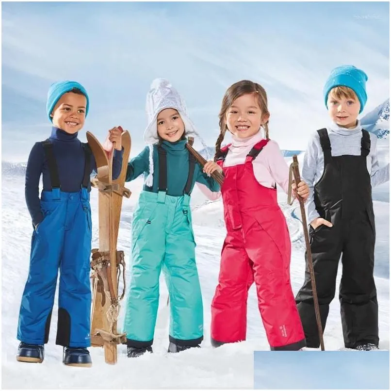 Trousers Children`s Clothing Winter Windproof And Waterproof Girls Pants Children Overalls Boys Ski