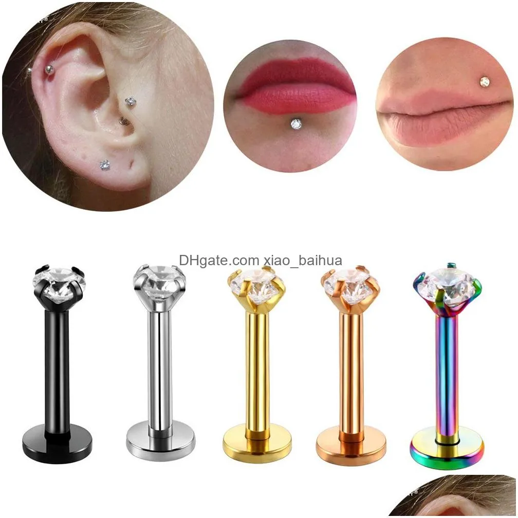 surgical stainless steel eyebrow nose lip captive bead ring tongue piercing tragus cartilage earring body jewelry