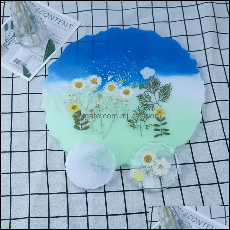 Molds Agate Coaster Resin Casting Mold Round Sile Jewelry Holder Home Decoration Making Epoxy Mod Diy Craft Tool Drop Delive Dhgarden Dh6Pv