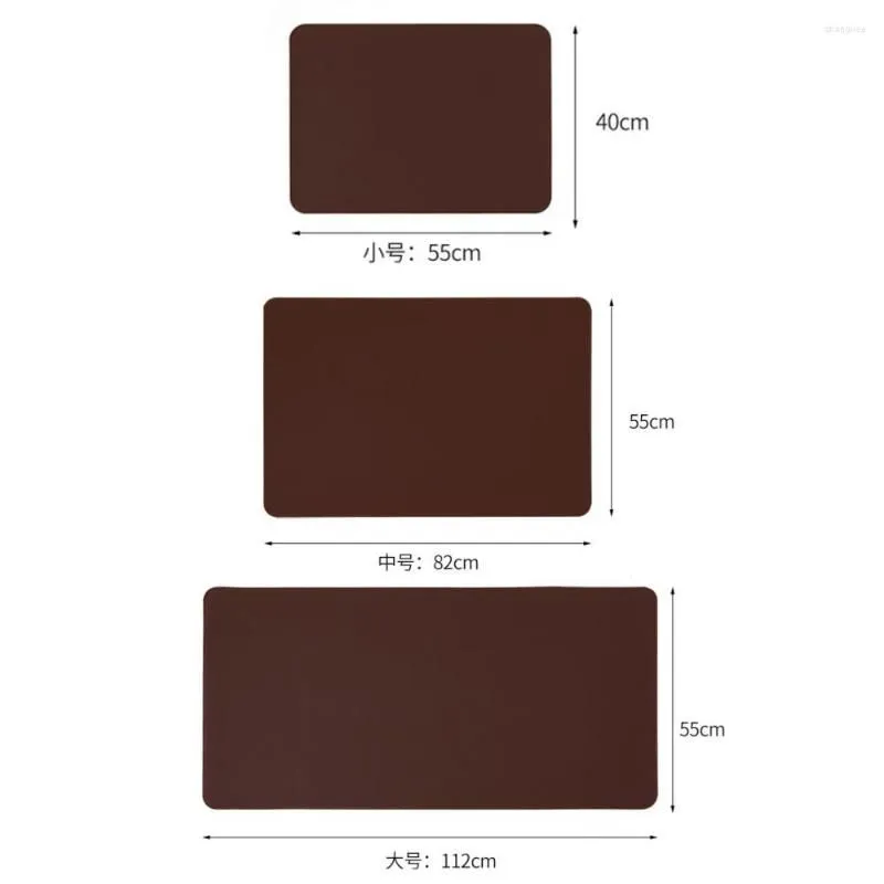 Camp Furniture PU Leather Waterproof Heat-Resistant Table Mat Party Camping Picnic BBQ Home Decoration Brown Thicken Outdoor