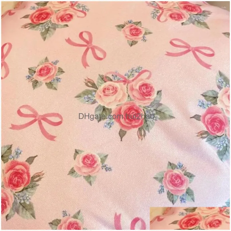 pillow high quality pink pillowcase bow floral decorative pillows for sofa double-sided printed 40x40 square cover