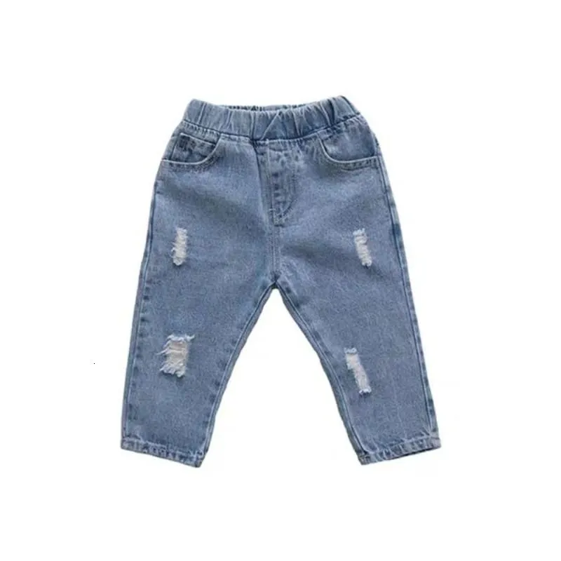 Jeans Boys Casual Children Denim Ripped Kids Trousers Toddler Girl Fall Clothes 2 3 4 5 Years Baby Harem Pants Baggy 230731