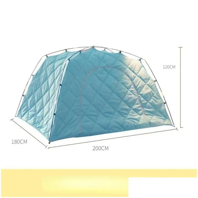 Tents And Shelters Winter Indoor1 2 3 Person Bed Tent Thickened Cotton Private Windproof Household Portable Hiking Cycling Car Awning