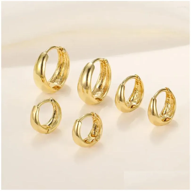 hoop earrings 6pcs/set stainless steel minimalist huggie for women simple metal circle small punk unisex rock jewelry