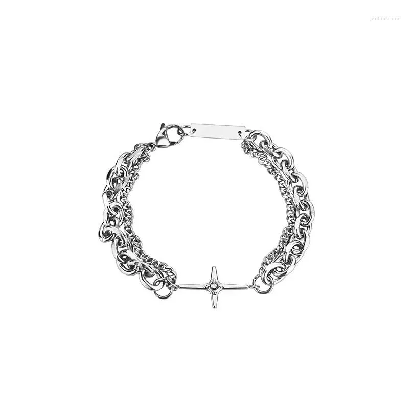Cluster Rings Vintage Six-pointed Star Bracelet Women Girls Fashion Party Jewelry Punk Hip Hop Bangle Couple Pendant Bracelets Ring