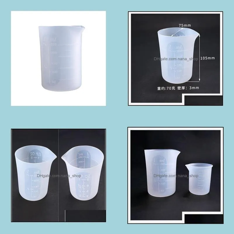 Testers & Measurements 250Ml Sile Measuring Cup Mtiple Times Use For Resin Cast Epoxy Mixing Uv Mold Craft Tool Semi Drop Delivery Jew Dhdpc
