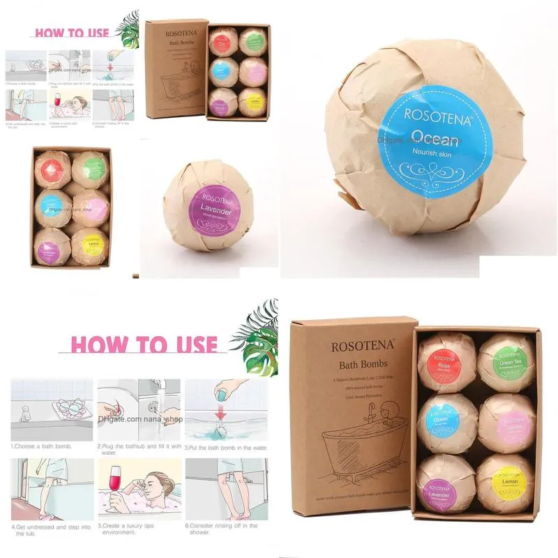 Body Scrubs Bath Bellylady 6Pcs Bomb Skin Whitening Salt Moisturizing Bombs Ball Natural Bubble Gift Set Drop Delivery Health Beauty Dh7Bg