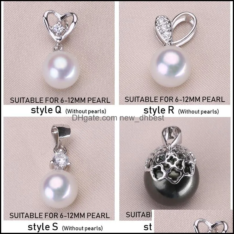 Jewelry Settings Wholesale S925 Sliver Pendant New Pearl Necklace 20 Styles Diy Women Fashion Wedding Gift Drop Delivery Dhgarden Dhhry