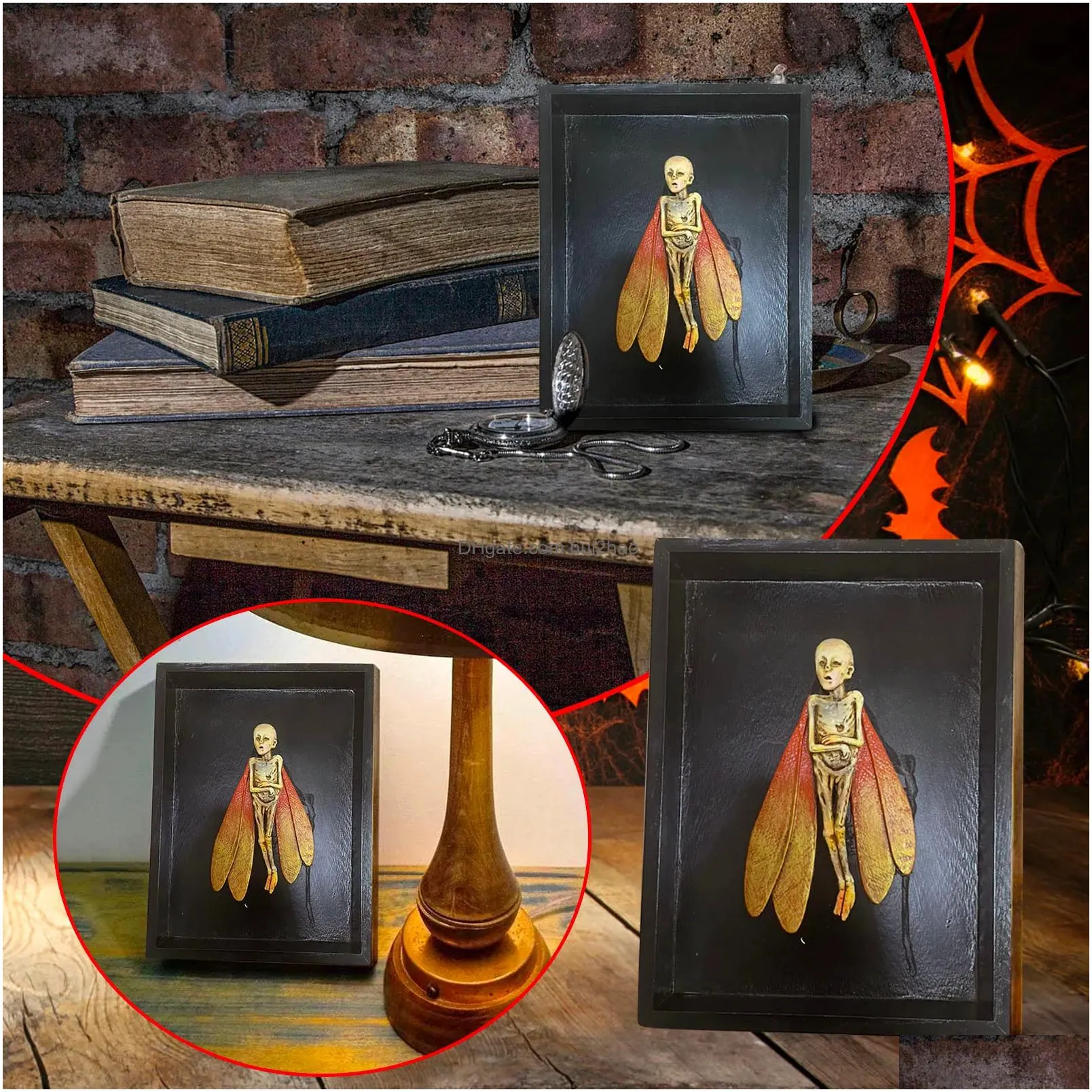 decorative objects figurines gothic home decor mummified fairy fairy skeleton witchy specimen statue picture frames display painting 2023