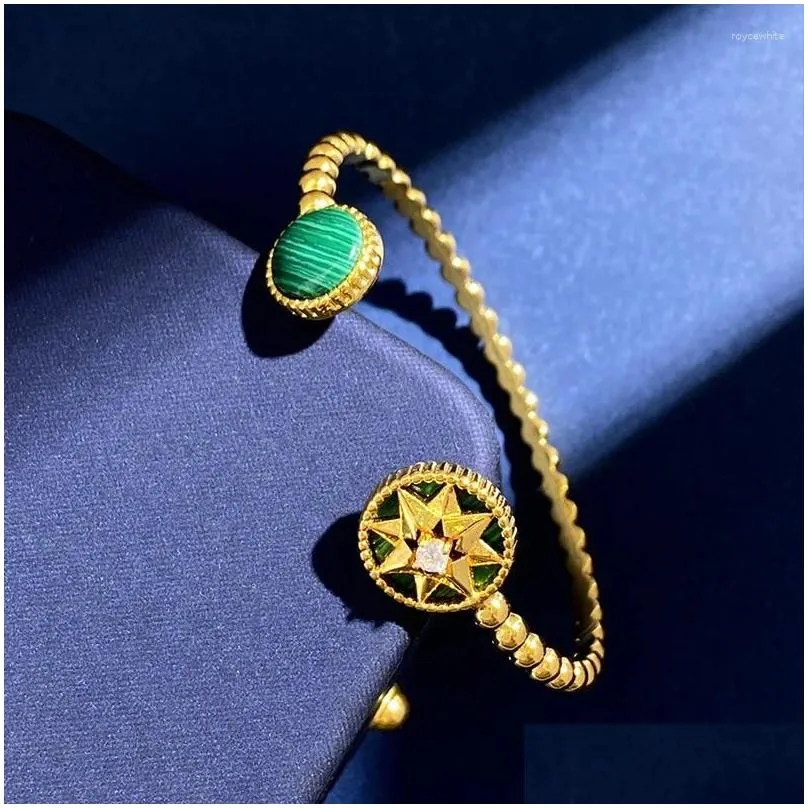 Bangle European And American Fashion Octagonal Star Lucky Disk C-shaped Open Bracelet