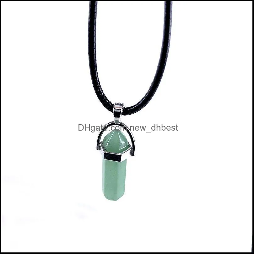 Pendant Necklaces Summer Style Natural Crystal Quartz Stone Gem Bead Necklace Fashion Women Jewelry B18102-1 Drop Delivery Pe Dhgarden Dhht8