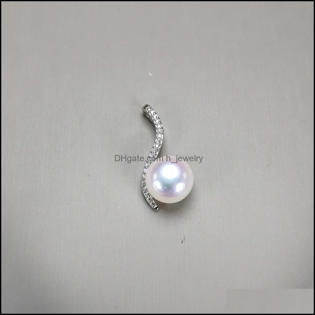Pendant Necklaces 10Mm Pearl Necklace For Women White 925 Sier Handmade Fashion Jewelry With Chain Gift Drop Delivery Pendant Dhgarden Dhjlf