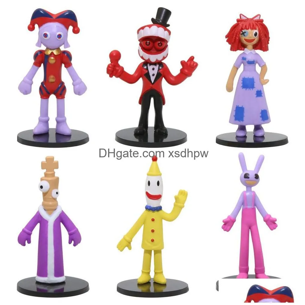 one piece anime purple clown halloween clown doll magical clown figurine 6pcs anime model toy for kid cartoon figure clown posse clown vintage clown clown