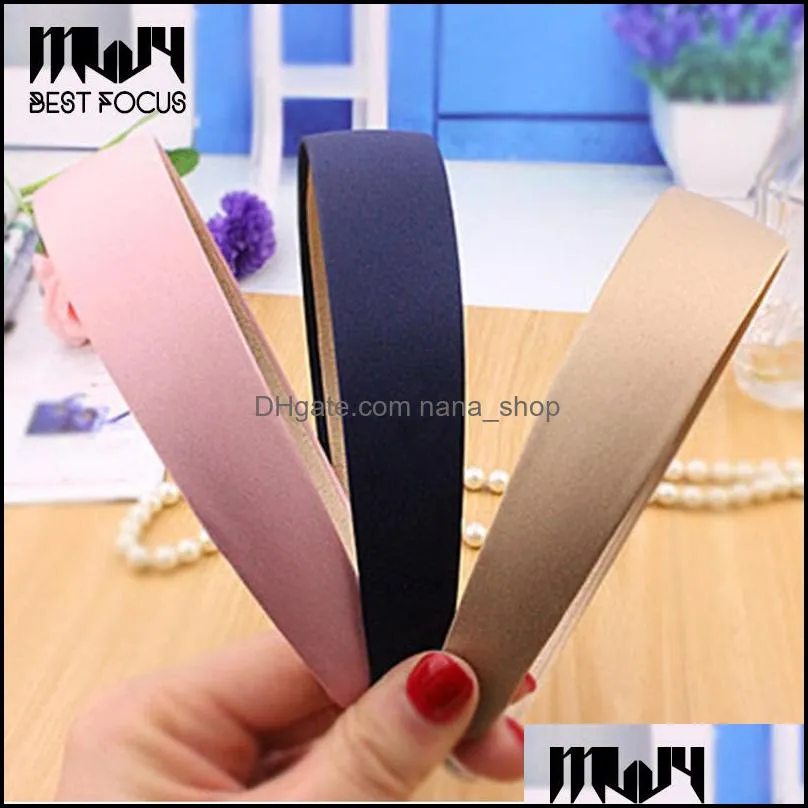 Headbands 8 Colors Wide Plastic Headband Hair Band Accessory Wholesale Satin Headwear Clasp Accessories 6Pcs/Lot Drop Delivery Jewelr Dh5Ta