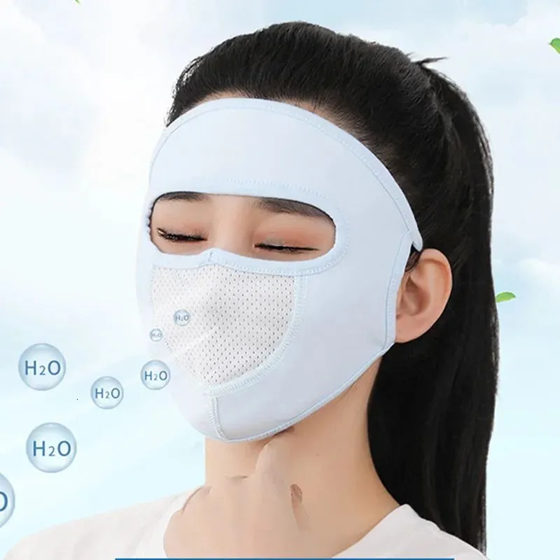 Sunscreen Face Mask UV Protection Outdoor Sports Cycling Driving Hiking Balaclava Summer Breathable Women Full Cover 240401