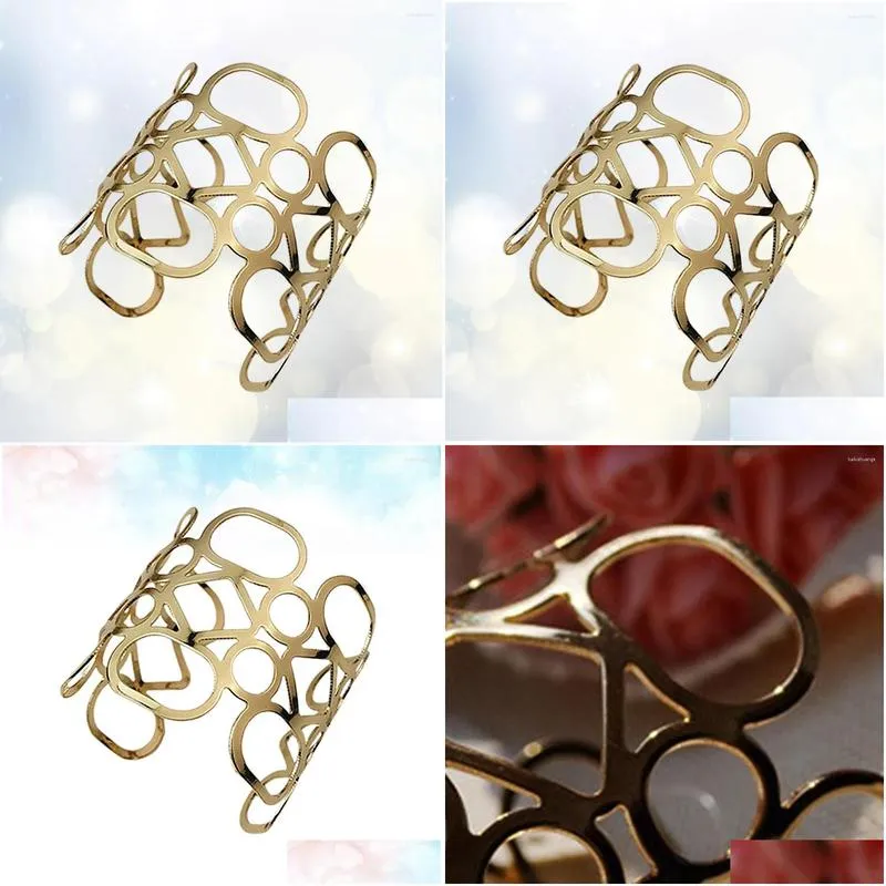 Charm Bracelets Plating Hollow Out Armlet Bracelet Wide Metal Arm Decoration Supplies Armband Golden