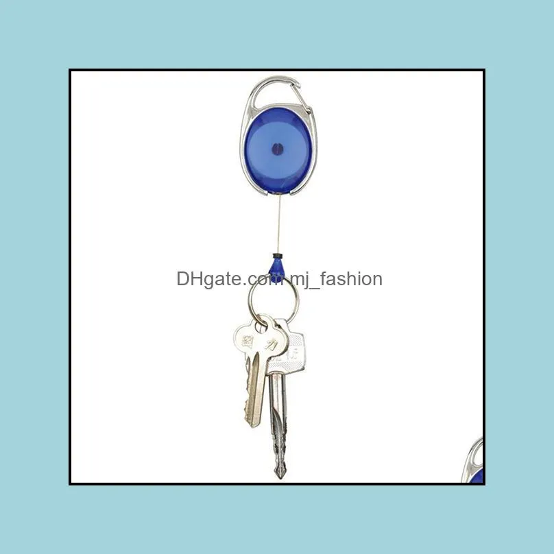 Key Rings New Mini Practical Badge Spreader Retractable Reel Strap Belt Clip Chain Lobster Clasp Ring Clear Color Wholesale Dhgarden Dh5Rm