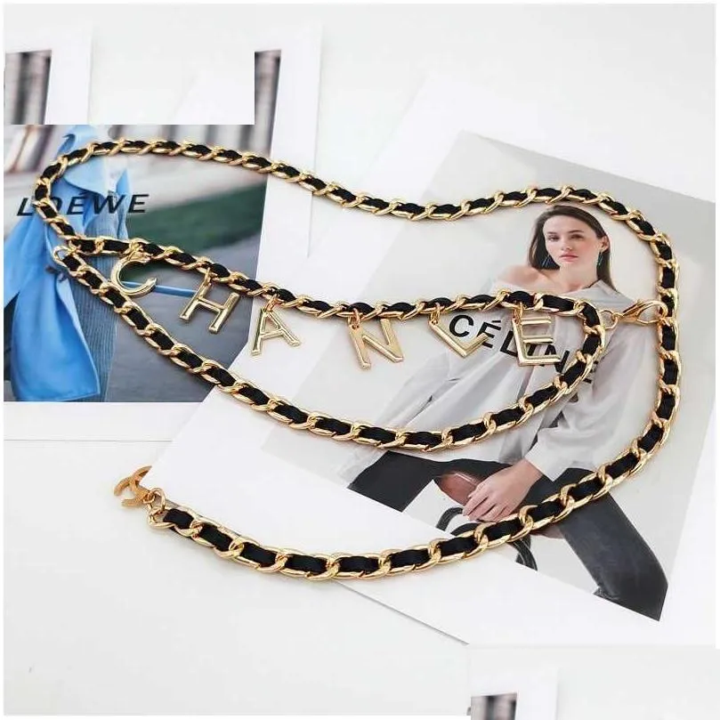 belts famous brand ladies metal chain dress decoration fashion temperament braided chain classic luxury belt women designer party topselling