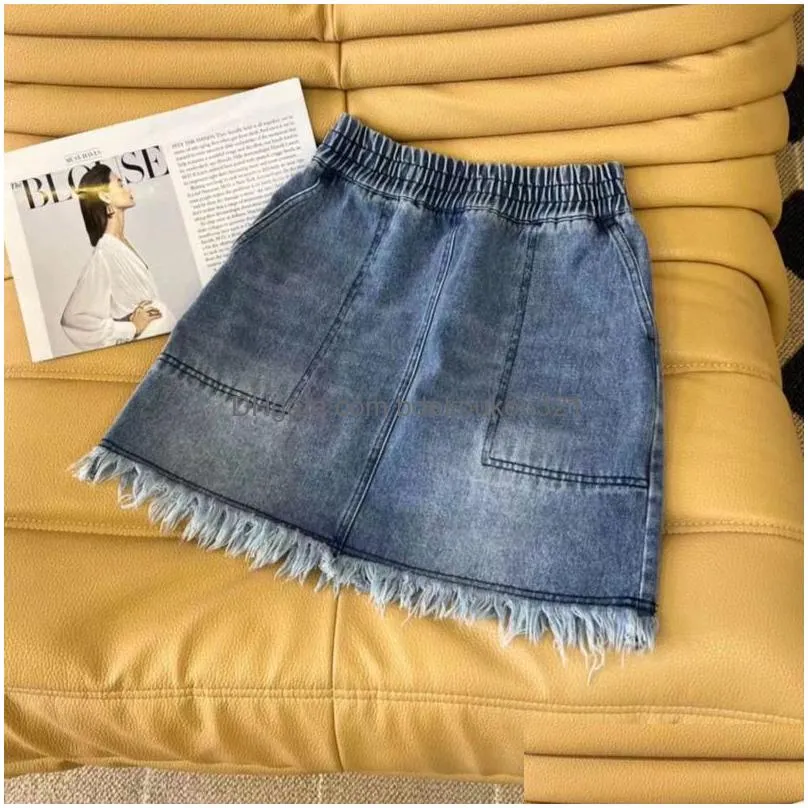 Skirts Fd Womens Denim Short Skirt Designer A 23Ss Summer New Letter Embroidery Shorts High Waist Washed Blue Hip Drop Delivery Appar Dh57X