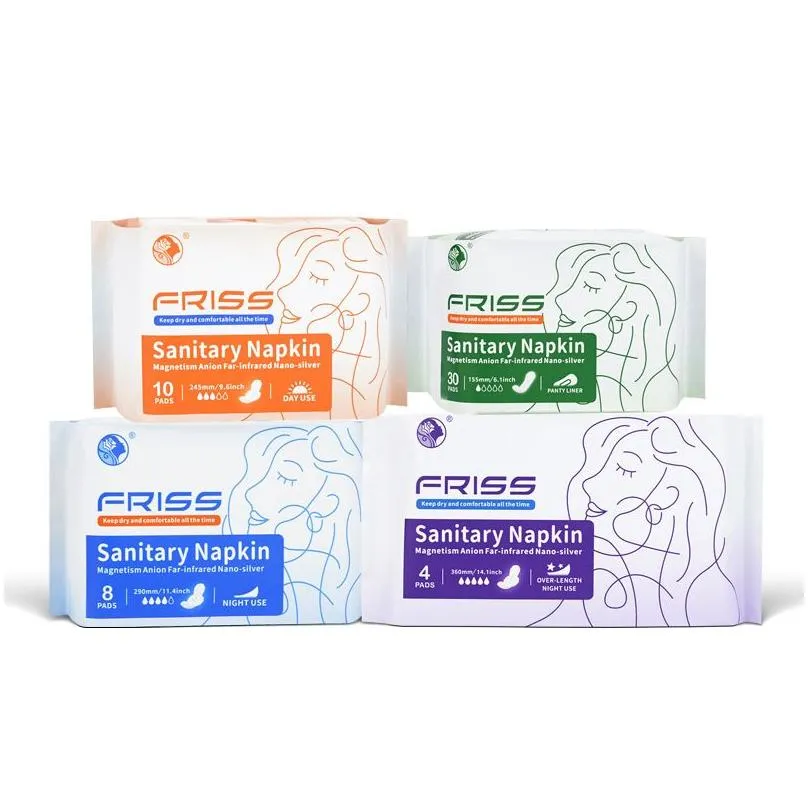 4 Pack/52PCS FRISS Maternity Sanitary napkin Maxi Day Night Use Postpartum Menstrual period anion pads sanitary napkin feminine hygiene sanitary