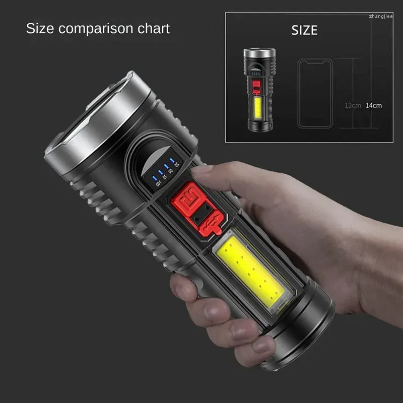 Portable Lanterns Ultra Powerful LED Torch Light Rechargeable Side 6LED Outdoor For Camping