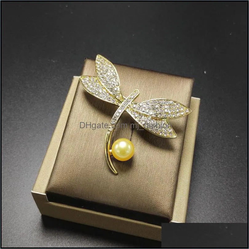 Pins, Brooches Freshwater Pearl Brooch For Women Animal Pins 10 Styles Crystal Jewelry Christmas Gift 9 Pcs Drop Delivery Dhgarden Dhfhw