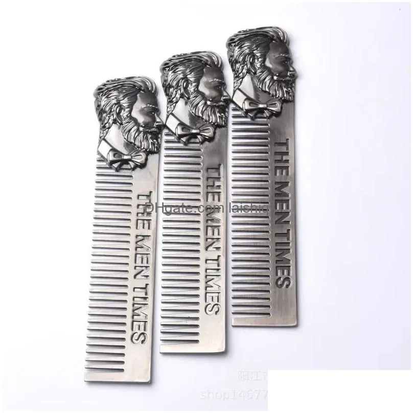 high quality cool men beard shaping template stainless steel beard comb men hair beard trim tool