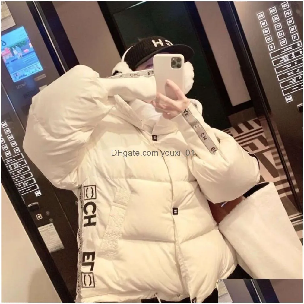 Women`S Down & Parkas Winter Jacket Women Buffer Womens Designer Coat Hooded Jackets Fashion Letter Embroidered Cardigan Cotton Drop D Dh6Ac