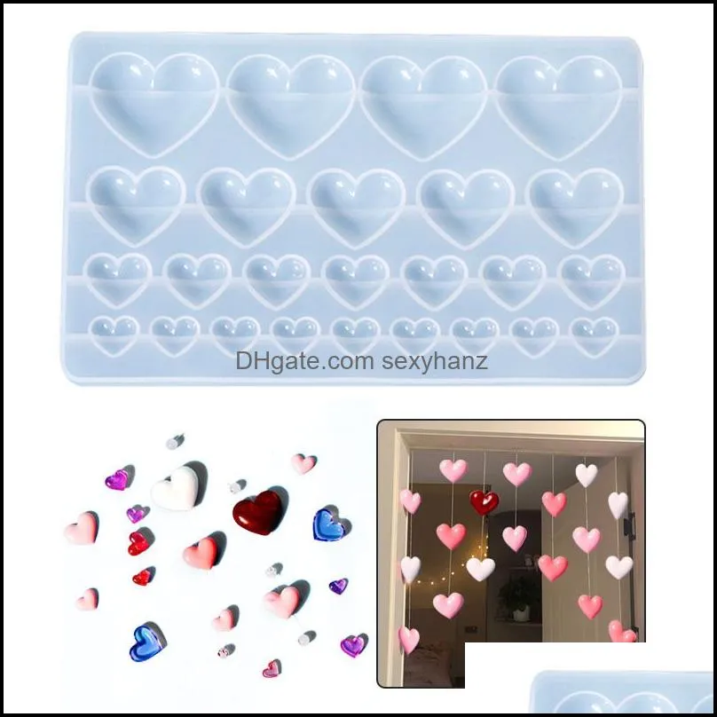 Molds Sile Resin 25 Cavity Different Size Mini Heart Epoxy Mods For Keychain Jewelry Pendant Craft Making Drop Delivery Tools Dhgarden Dhltv