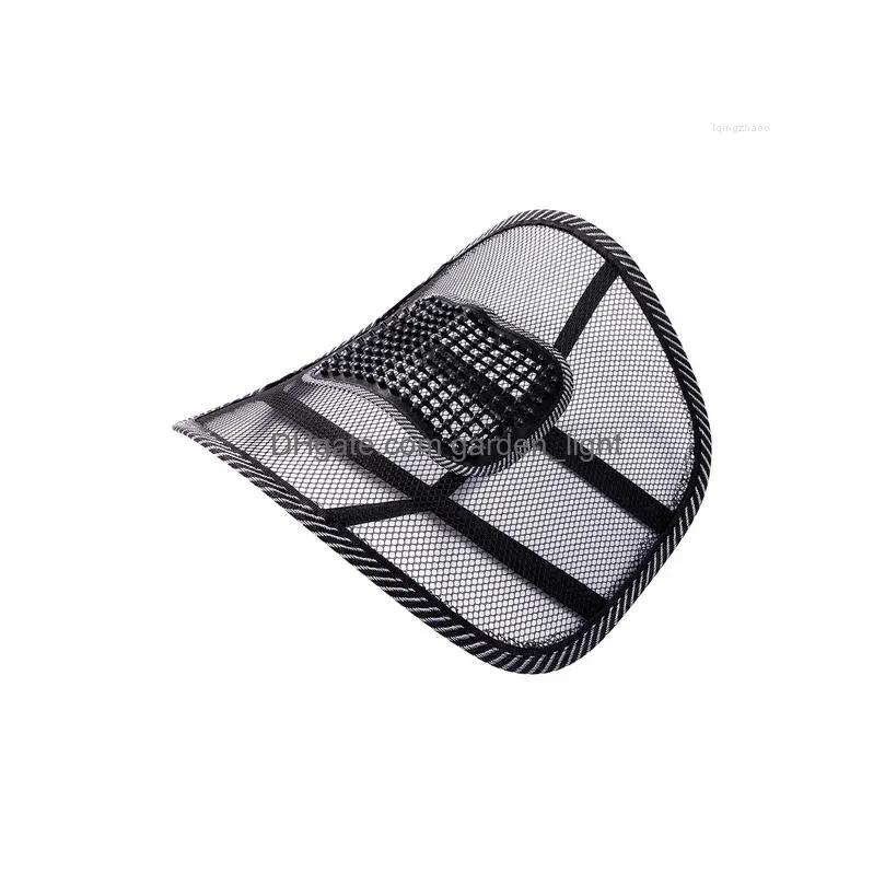 pillow mesh lumbar back support massage office home car seat chair ventilate cool pad with