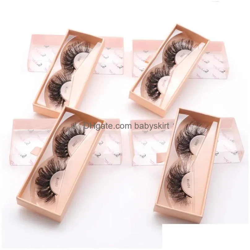 False Eyelashes 25Mm Eyelash Faux Mink Lashes Long Dramatic 5D Russian D Curl Fluffy Thick Lash Handmade Eye Makeup 10 Styles Drop Del Dhbrs