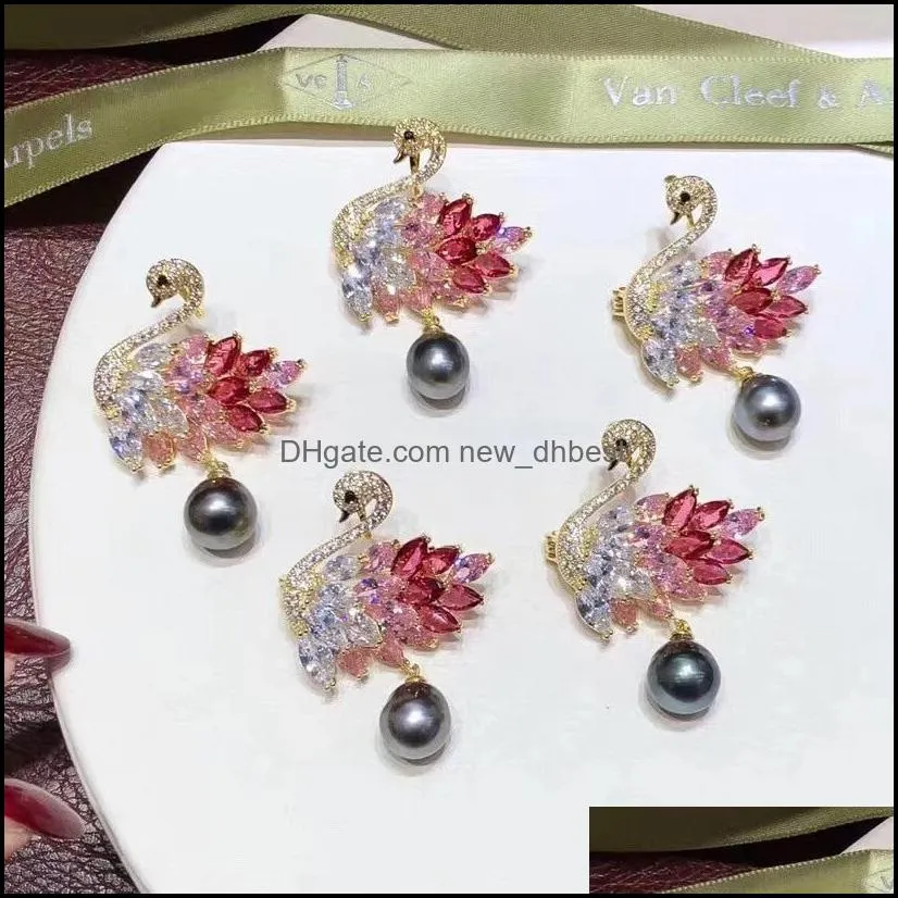 Pins, Brooches Luxurious Zircon Pearl Brooch For Women Imitation Pins 3 Color Crystal Jewelry Can Diy Christmas Gift Drop De Dhgarden Dhhmc