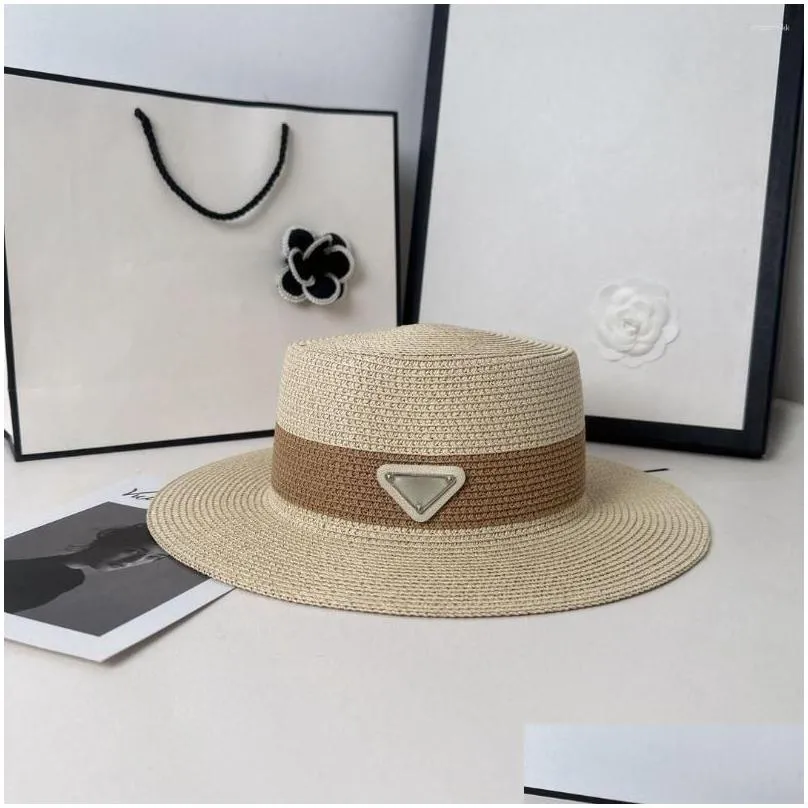Wide Brim Hats Bucket St Hat Casquette Summer Beach Vacation Fashion Casual Sun Caps Drop Delivery Accessories Scarves Gloves Dh9Qr