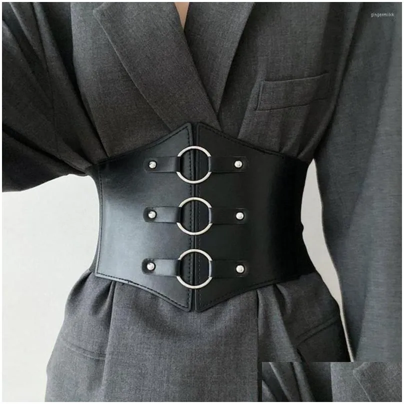 belts retro elastic women corset exquisite fine craftsmanship faux leather lace-up buckle wide belt clothes accessories